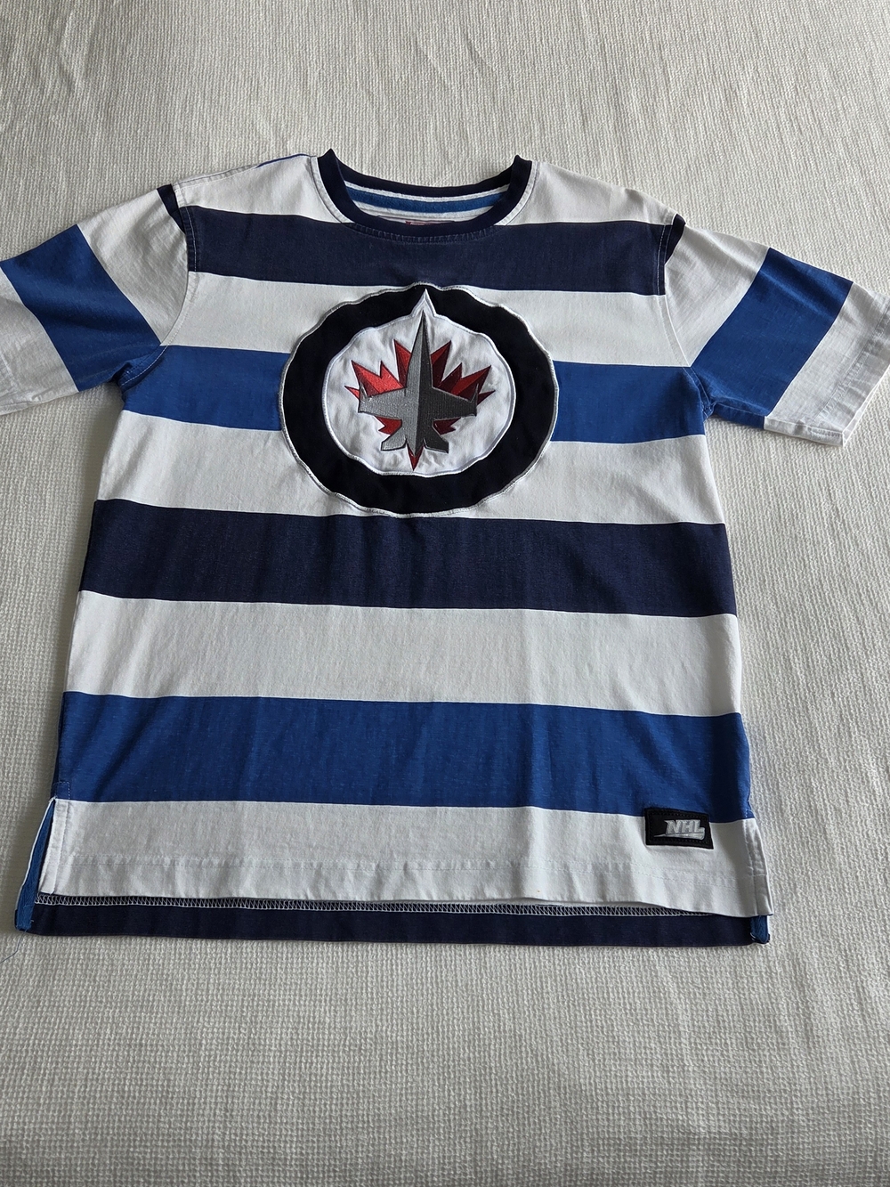 Striped Blue & White NHL Logo Tee
